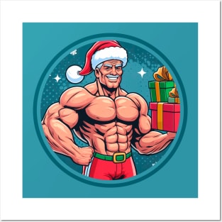 Gifts from Muscular Santa Claus Posters and Art